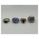 925 Size 8.75 Ring Lot of 4