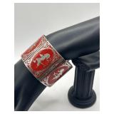 Thai 925 Siam Statement Panel Cuff Bracelet