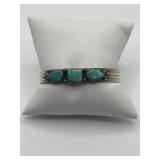 Native American Style Turquoise Cuff with 3