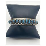 Persian Turquoise & Sterling Silver Cuff Bracelet