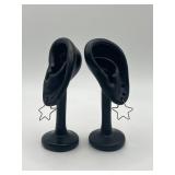 925 Sterling Star-Shaped Hoop Earrings