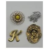 Assorted Decorative Brooch Lot of 4
