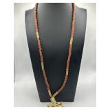 24in Latin American Indian Themed Orange Bead