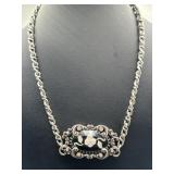 Vintage Brighton Black White Rose Necklace