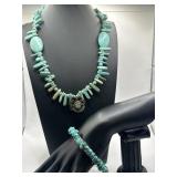 Turquoise Beaded Chip Necklace and Costume