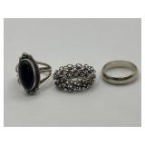 925 Size 4.5 Ring Lot of 3