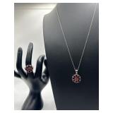 18in 925 January Birthstone Flower Necklace and