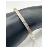 925 Geometric Etched Bangle Bracelet