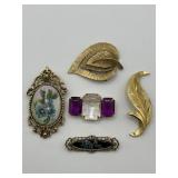 Grandma's Glam Brooch Lot of 5