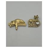 Cat Lover Brooch Lot of 2