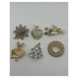 Decorative Brooch Lot of 6
