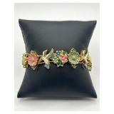 Art Deco Hummingbird Flower Slide Enamel Charm