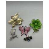 Grandma's Nature Brooch Lot of 5