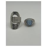 925 Size 7 Ring Lot of 2