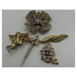 Grandma's Vintage Treasures Brooch Lot of 5