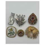 Grandma's Assorted Brooch Lot of 6