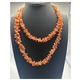 31in Angel Skin Coral Chip Necklace