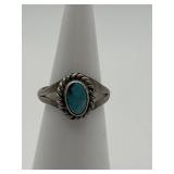 Size 4 Zuni Style Turquoise Ring