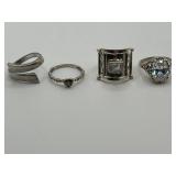 Sterling Silver Size 8.75 Ring Lot of 4