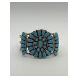 Zuni Needlepoint Turquoise Cuff Bracelet