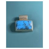Vintage Mexico 925 Turquoise Rectangular Pendant