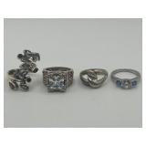 925 Size 7 Ring Lot of 4