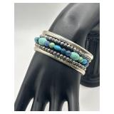 925 Carolyn Pollack Water Garden Cuff Bracelet