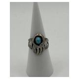 Size 5.5 Turquoise Bear Paw Design Ring