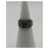 Size 3.5 Sterling Turquoise Square Stone Ring