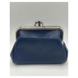 100% Leather Buxton Kiss-lock 3 Compartment Coin
