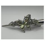 Vintage Big Bold Green Lucite Butterfly Hair Clip