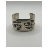 925 Hopi Overlay Bearpaw Sterling Cuff Bracelet