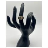 Size 4.5 Sterling Chunky Square Bypass Ring