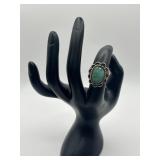 Size 6.5 925 Navajo Style Turquoise Inlay Ring