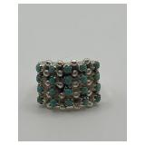 Sterling Turquoise Size 7 Zuni Snake Eye Ring