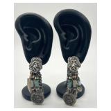 925 Cherub Charm Turquoise Dangle Earring