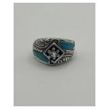 Carolyn Pollack Size 6 925 Turquoise Cabochon and
