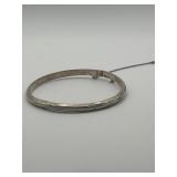 925 Etched Hinged Bangle Bracelet