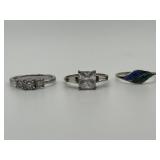Size 6.75 925 Ring Lot of 3
