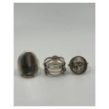 925 Size 7.25 Ring Lot of 3
