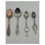 Collection of Vintage Souvenir Spoons Lot of 4