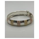 Tri-color Omega Chain Bangle Bracelet 925