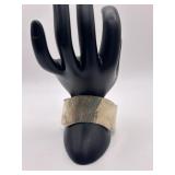 Hammered 925 Hinged Cuff Bracelet