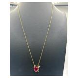 Rosec Jewels Lab Grown Ruby Devil Heart Necklace