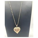 19in 925 Large Puff Heart Pendant Necklace