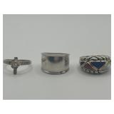 Size 7 925 Ring Lot of 3