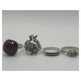 Size 8 925 Ring Lot of 4