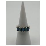 Size 6 Sterling Silver 5 Stone Turquoise Ring
