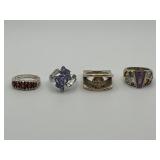 Sterling Size 6 Ring a lot of 4