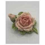 Porcelain Pastel Pink Rose Brooch